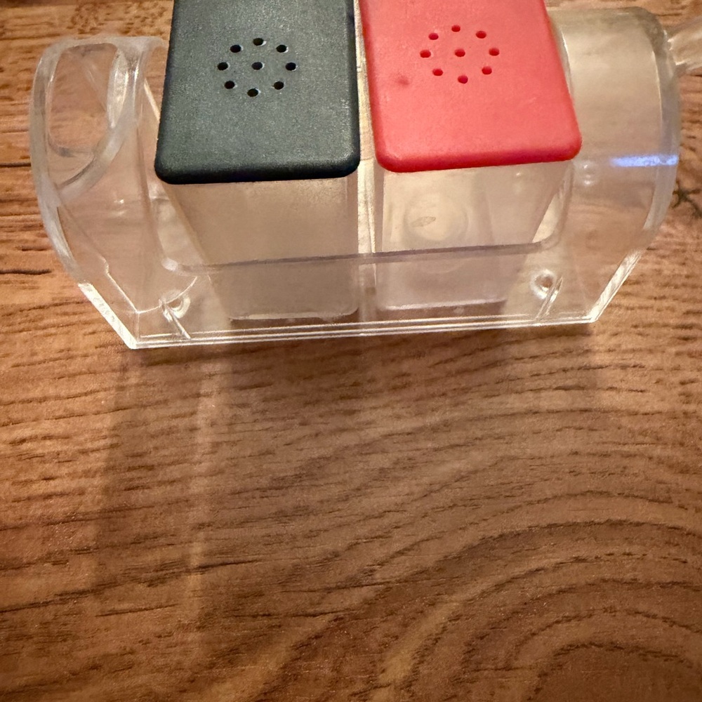 Vintage Red and Black Salt and Pepper Shaker Set